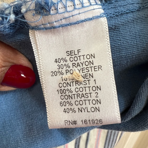 Blue Velvet Oversized Patchwork Button Down Shirt M/L | Boho Cottagecore - Picture 7 of 8